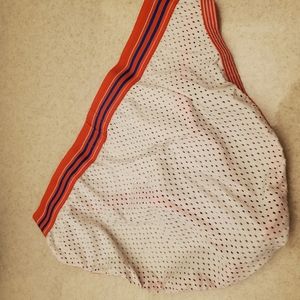 2xist white mesh briefs w/red trim, sz M